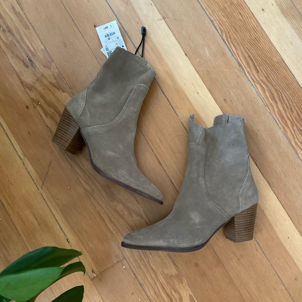 Zara Leather Ankle Boots